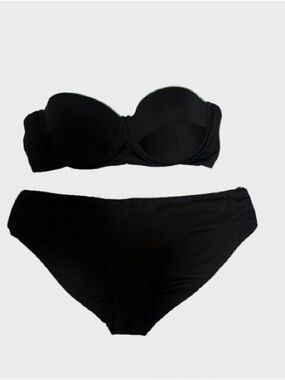 Zinke Black Strapless Bikini Set